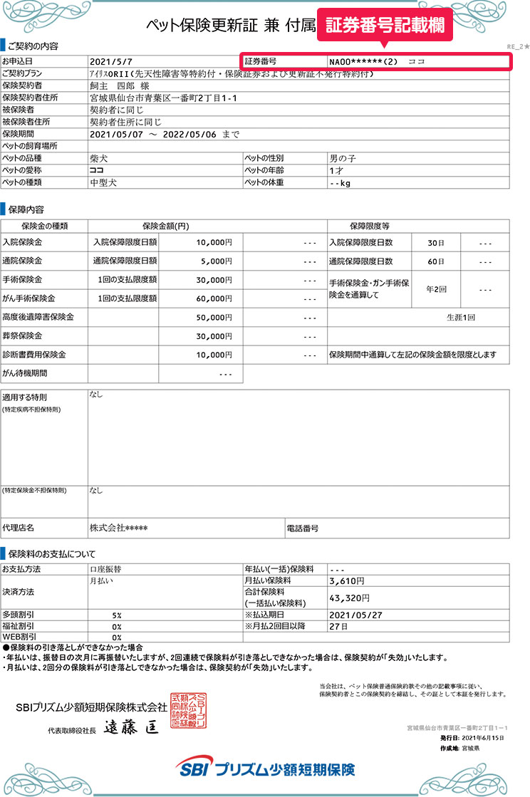 更新証