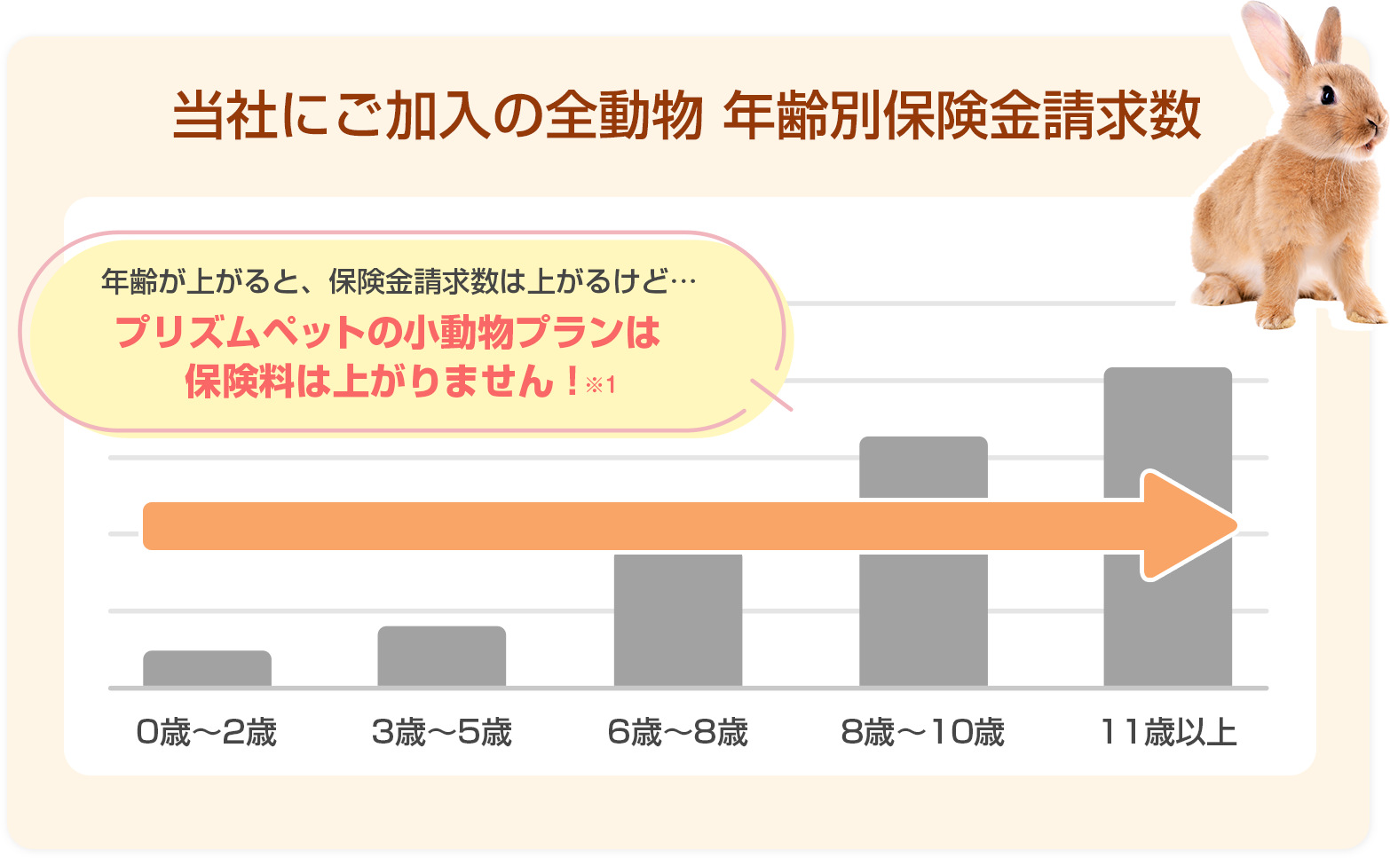 年齢が上がっても保険料が上がりません