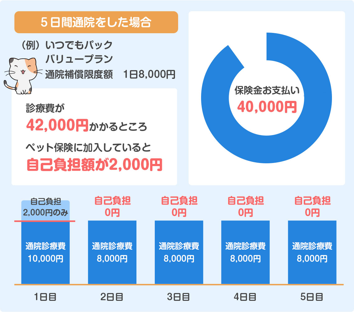 5日間入院をした場合の保険料