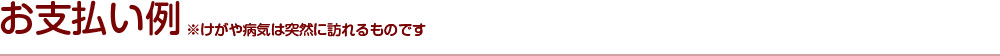 診療例と補償例